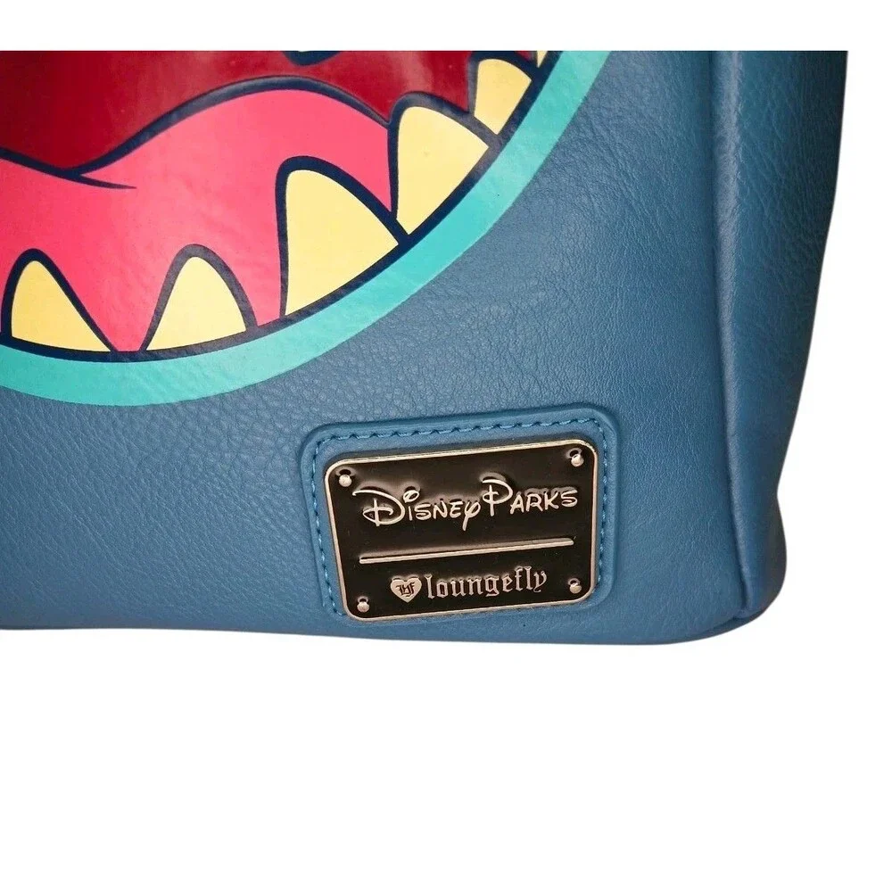 Loungefly Disney Parks Stitch Face Faux Leather Mini Backpack Bag Lilo & Stitch